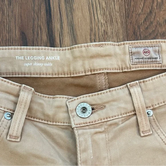AG Adriano Goldschmied Pants Womens 30 Beige Ankle Leggings Super Skinny Adult - Picture 3 of 11
